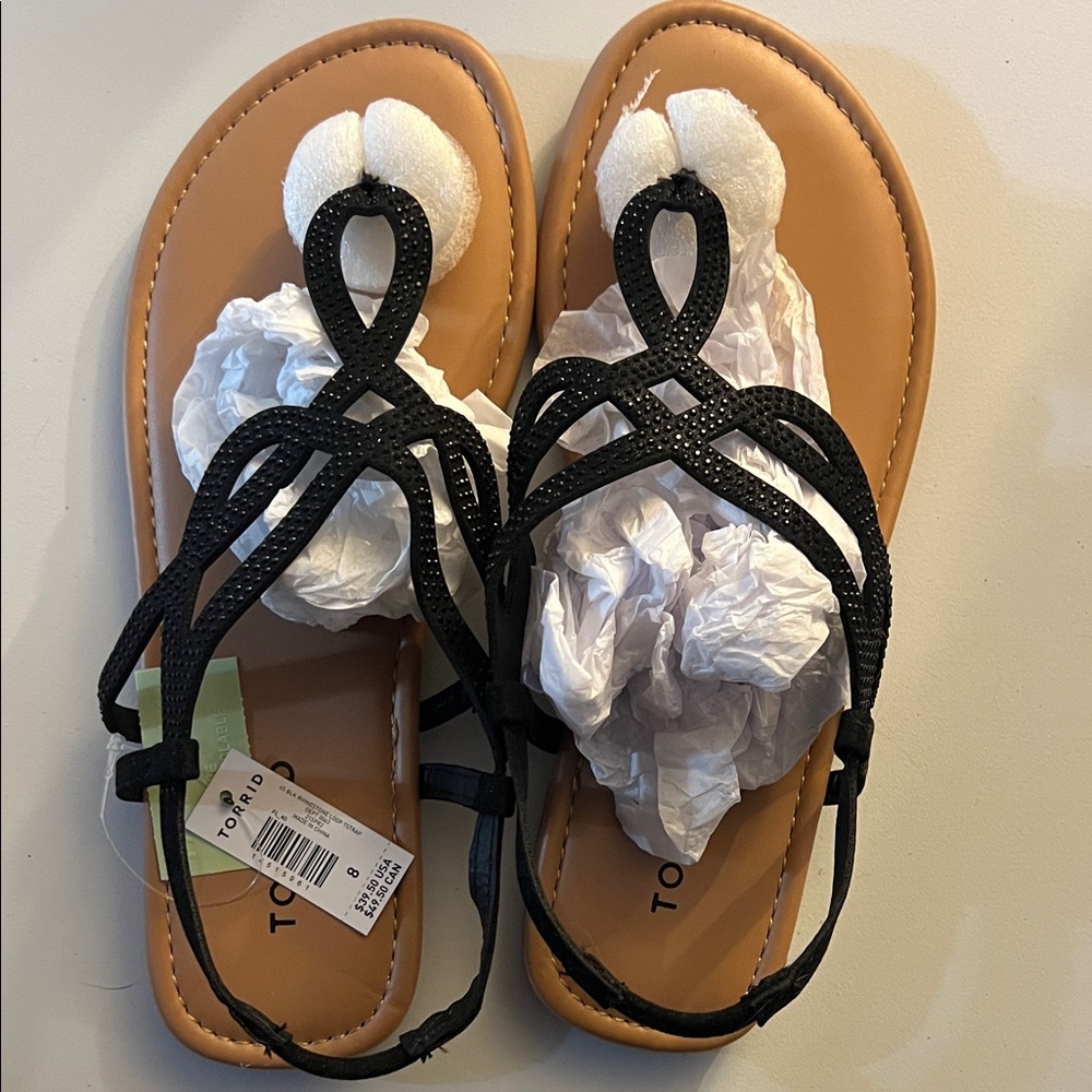 Torrid sz8 wide Black and Tan Sandals